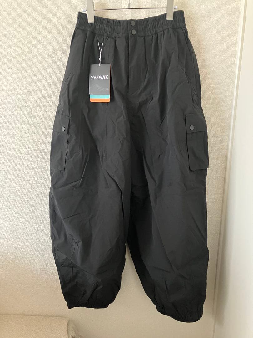新品 スノーボード ウエアパンツ M ユニセックス 撥水加工 耐摩耗 黒