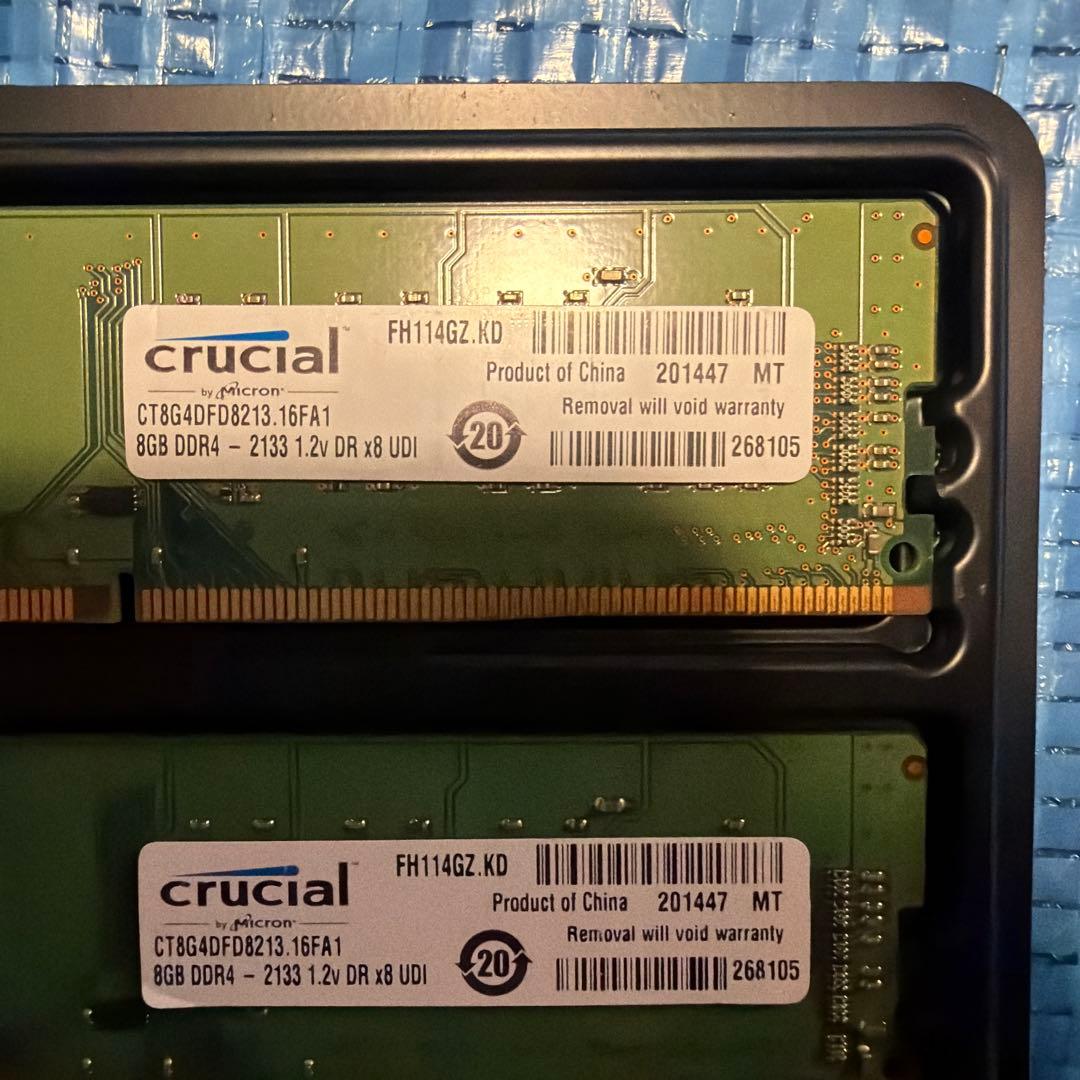 中古　DDR4 2133 8GB×2枚 16GB デスクトップ用メモリ 動作品