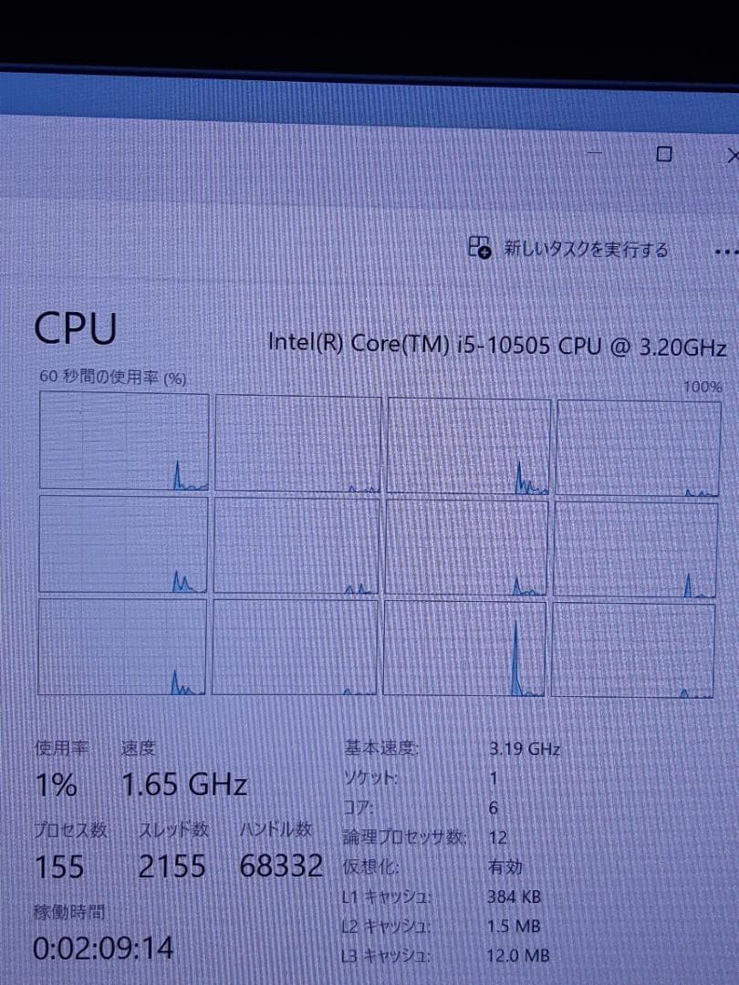 INTEL 第10世代CPU　i5-10505 6コア12スレッド　本体のみ