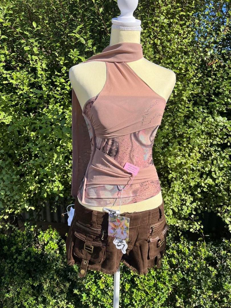 フローラルメッシュ ✧ スカーフホルタートップス