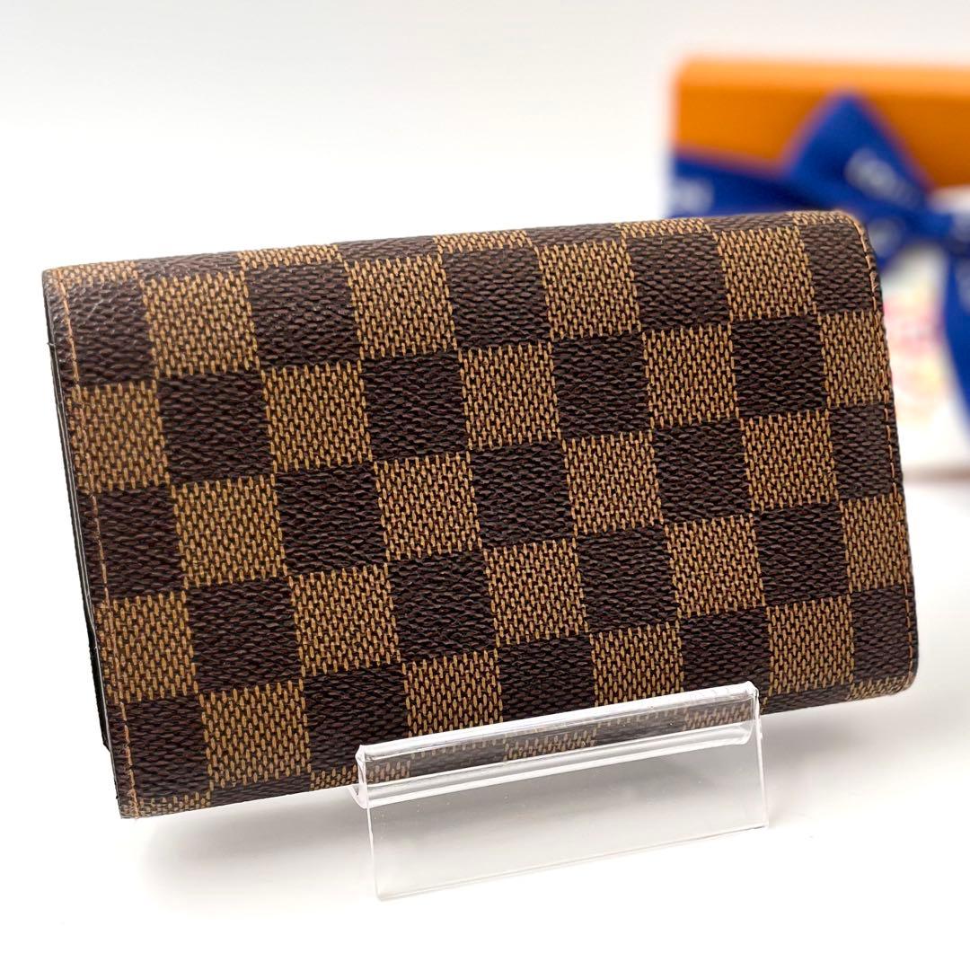 LOUISVUITTON ルイヴィトン ダミエ エベヌ トレゾール 折り財布