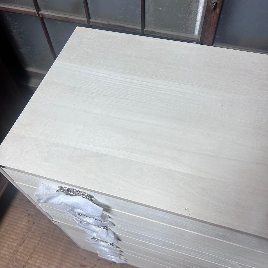 美品・未使用品　桐箪笥 5段　1点のみ 着物収納　白木調 和タンス