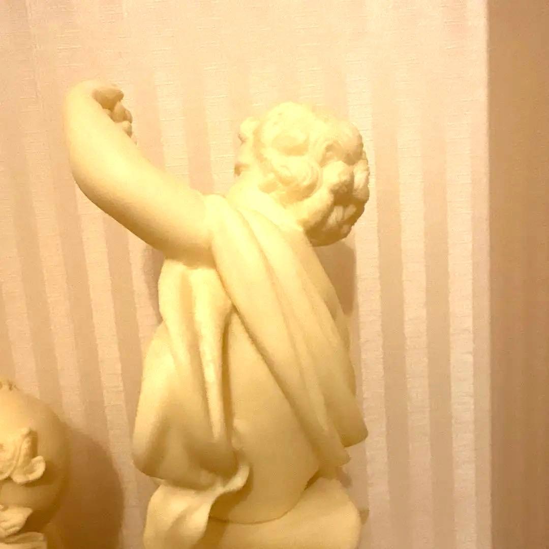 大理石彫刻　エンジェル　ぶどう　ワイン　アンティーク