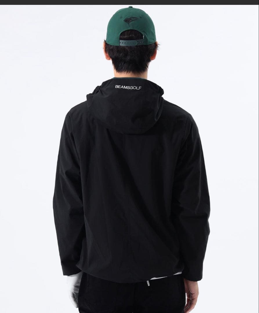 BEAMS 撥水 ストレッチフルジップフーディ ブラック