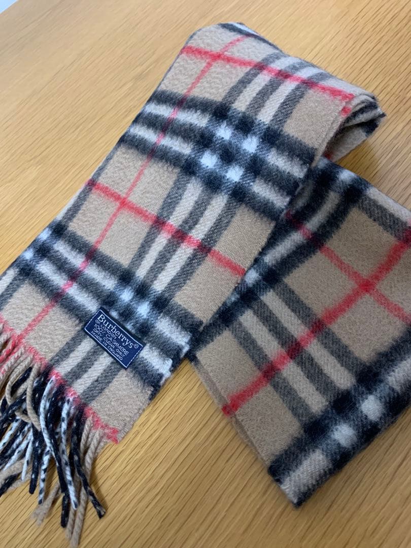美品　Burberry バーバリーマフラー　カシミヤ100 正規品