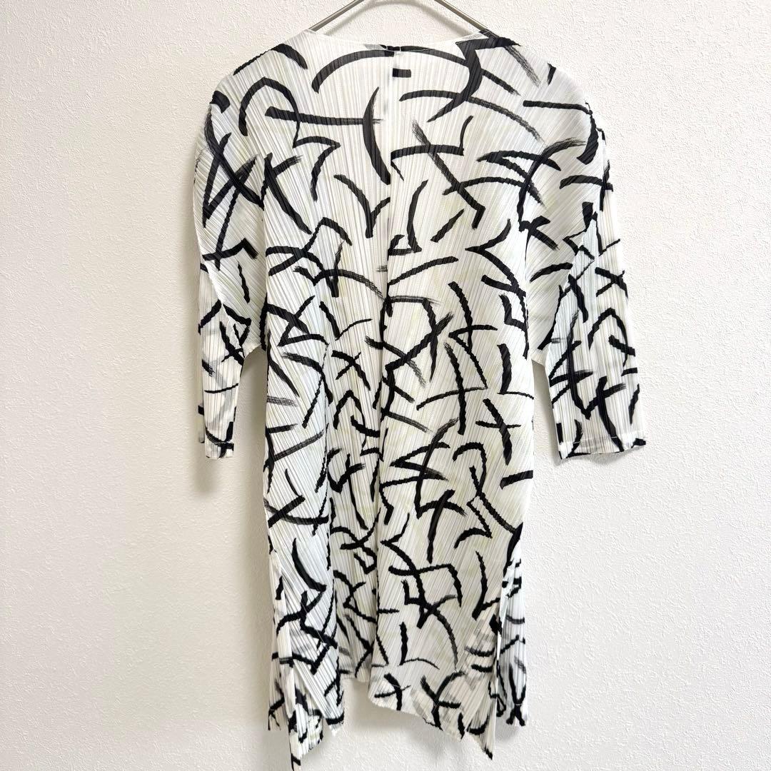 極美品✨PLEATS PLEASE プリーツ　ノーカラー　Lサイズ カーディガン