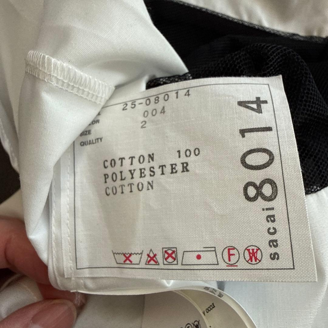 sacai ブラック ポケット付き Tシャツ