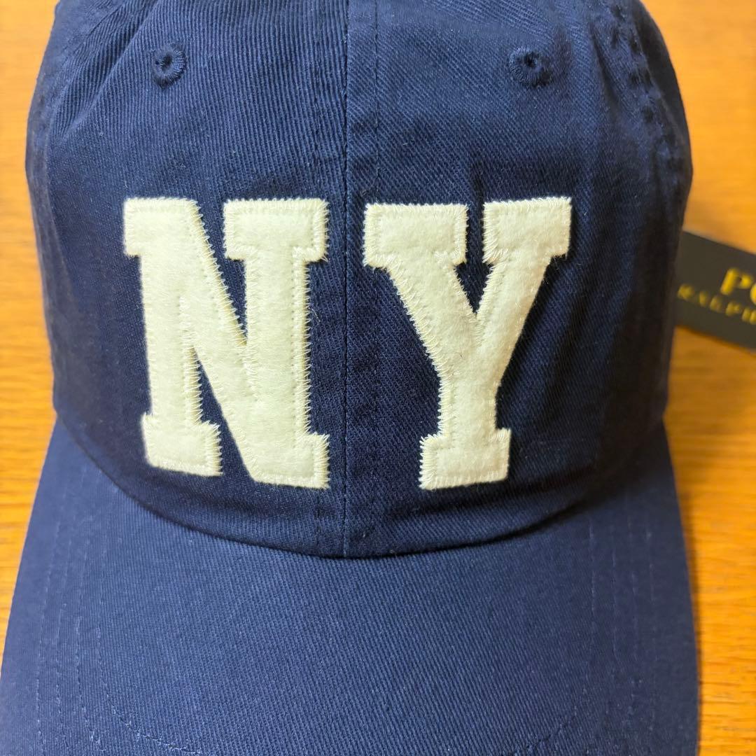 【未使用】POLO ポロラルフローレン NY ロゴ　キャップ　ネイビー