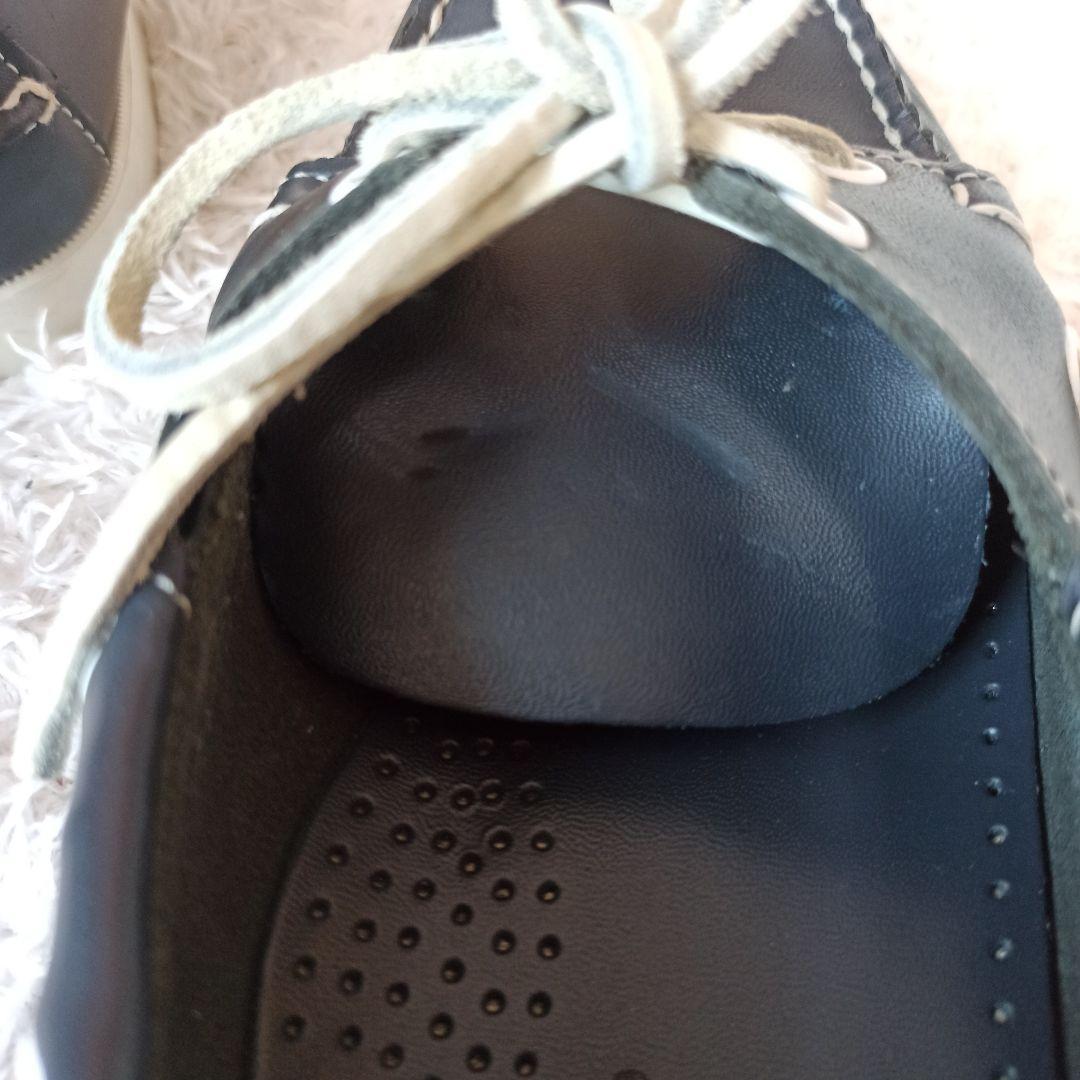 極美品 SEBAGO ネイビー レザー デッキシューズ 26.5cm