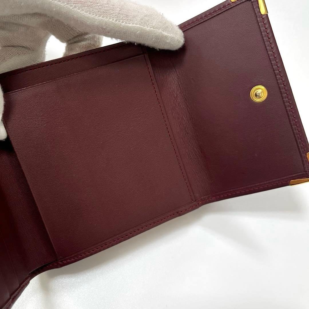 【美品】カルティエ　マストライン　がま口折り財布 ★ギャラあり★
