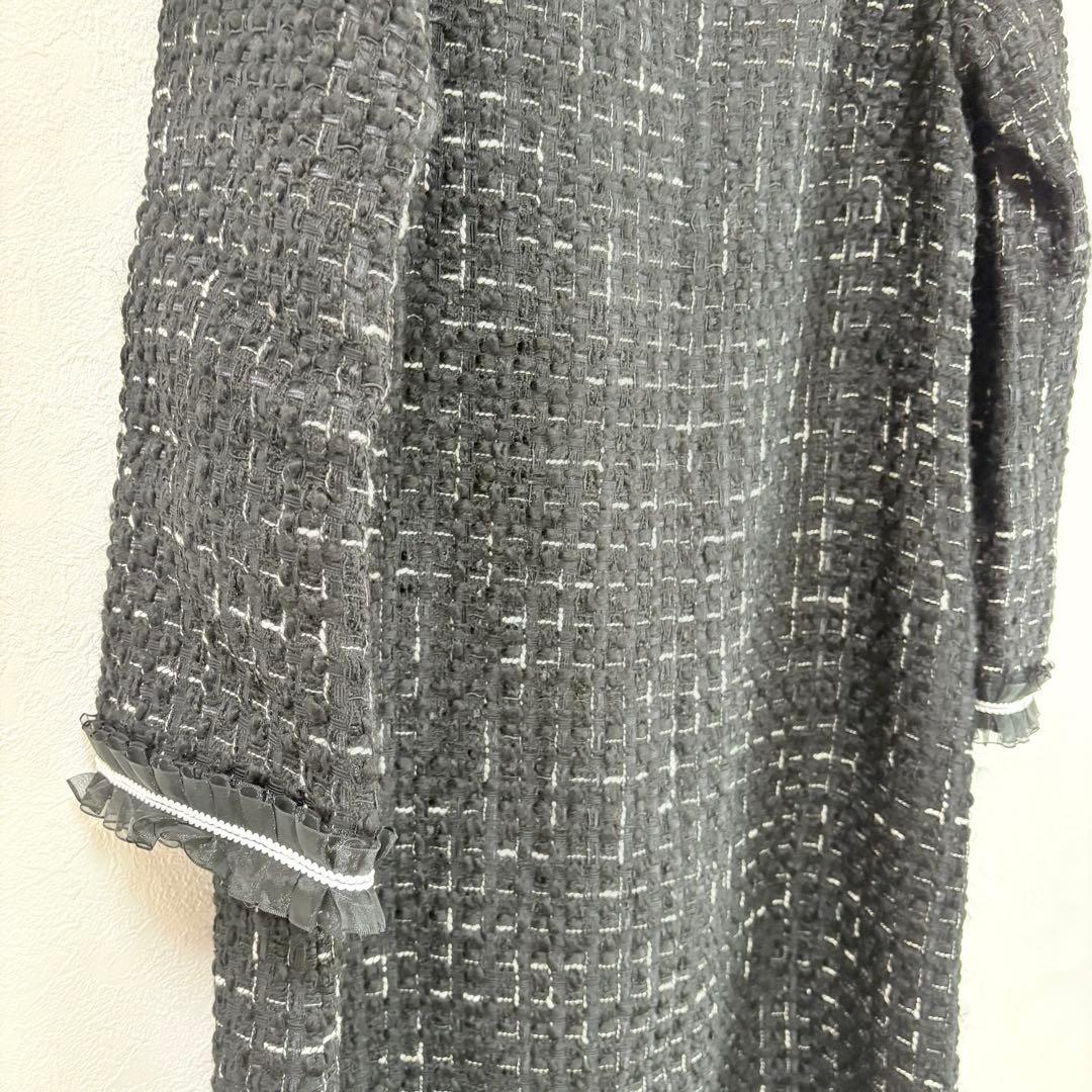 49AV.junko shimada ワンピース　L ツイード　フリル　ブラック
