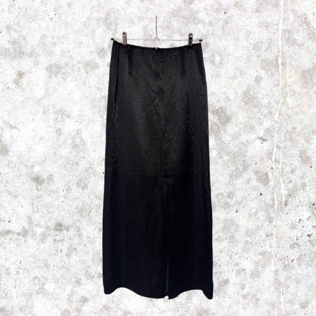 plage プラージュ 新品 未使用 黒 サテンナロースカート 38 日本製