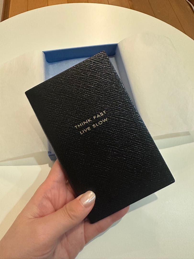 【新品・未使用】SMYTHSON パナマノート 黒レザー金縁