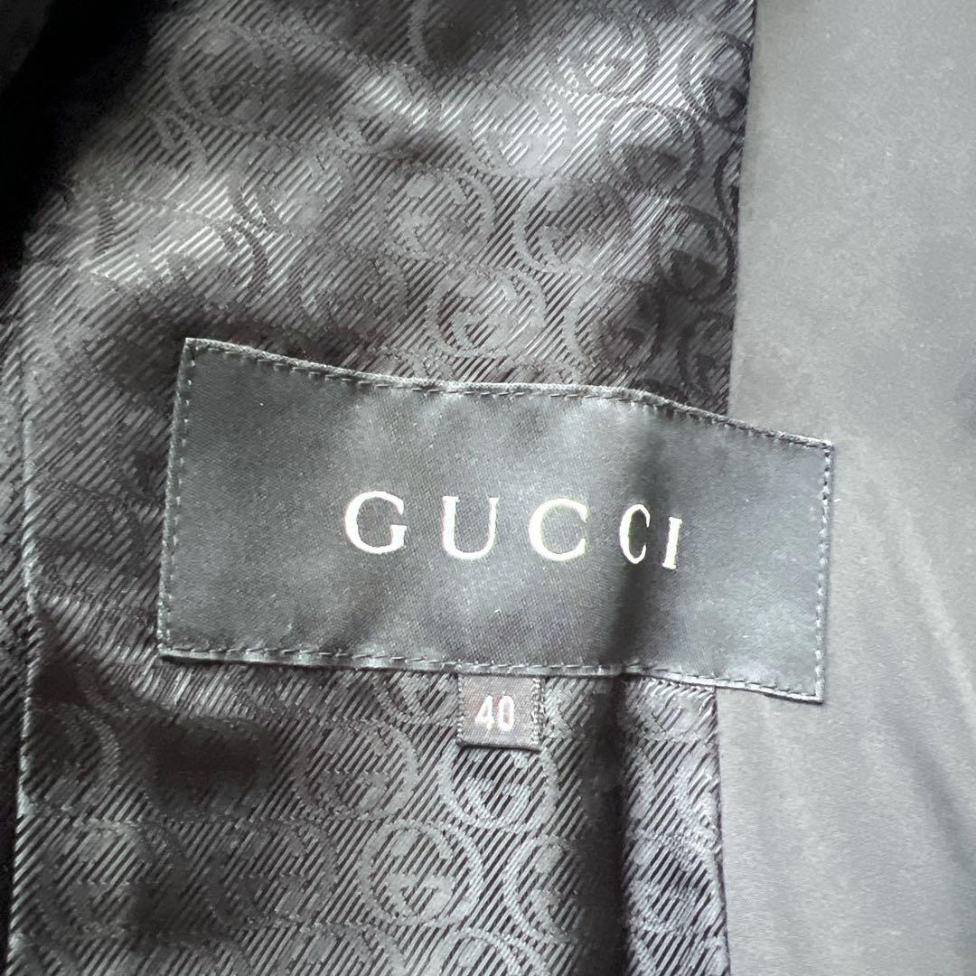 美品　GUCCIグッチ　モノグラム　 ベルテッド ブルゾン　中綿コート ブラック
