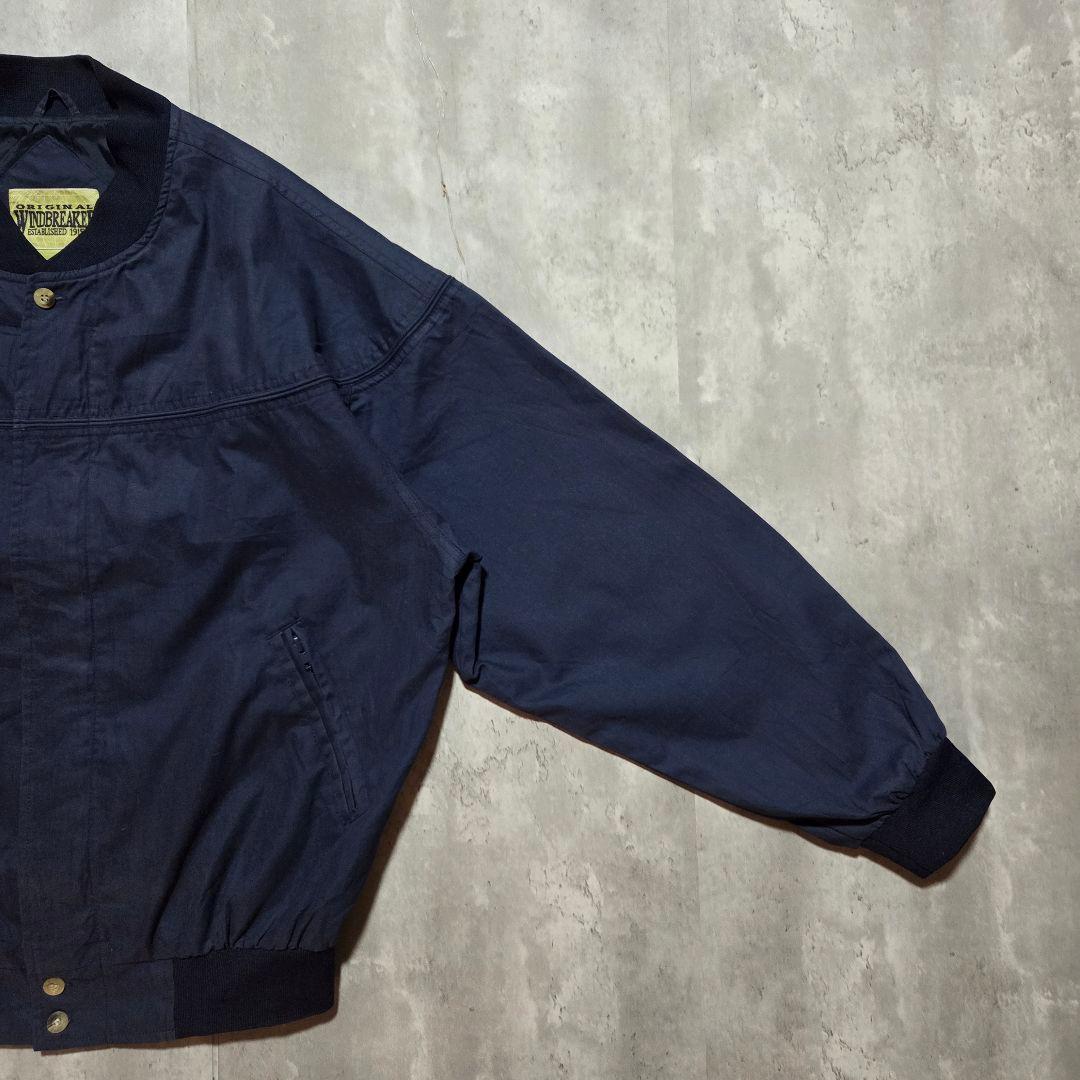 90s ダービージャケット WINDBREAKER ネイビー ビッグサイズ