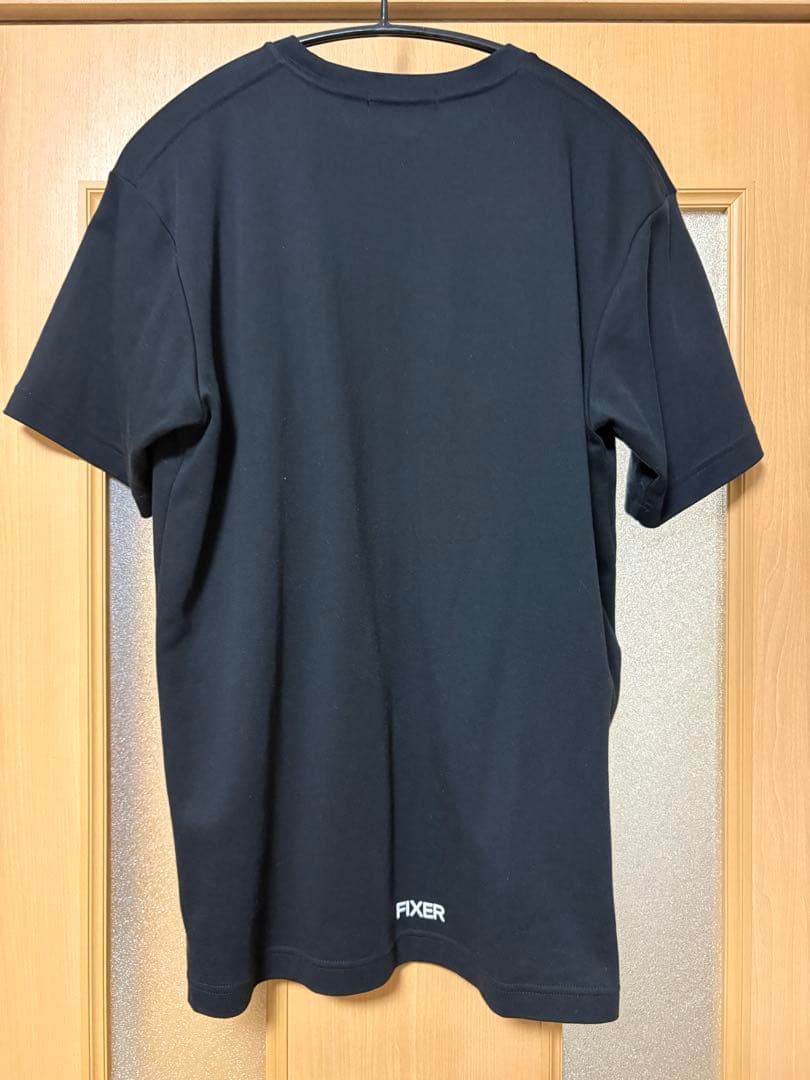FIXER ブラック リバースロゴプリントTシャツSサイズ