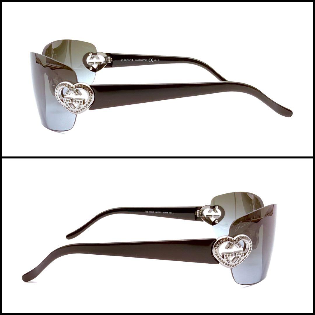 【良品】GUCCI グッチ　GGインターロッキング　ハート　リムレス　サングラス