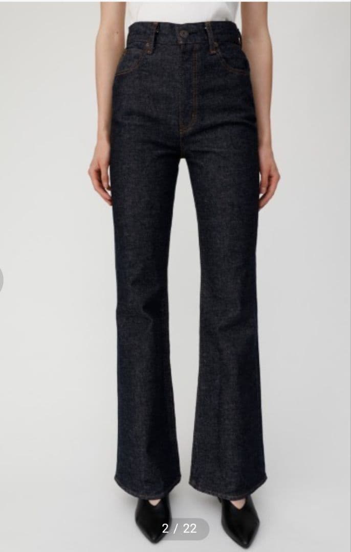極美品！MOUSSY　MVS FLARE　デニム　濃紺　サイズ25　M
