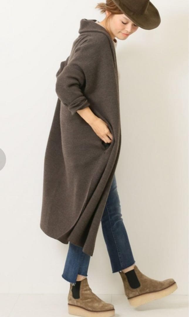 【美品】MUSE ドゥーズィエムクラス ウール ロング ガウンコート