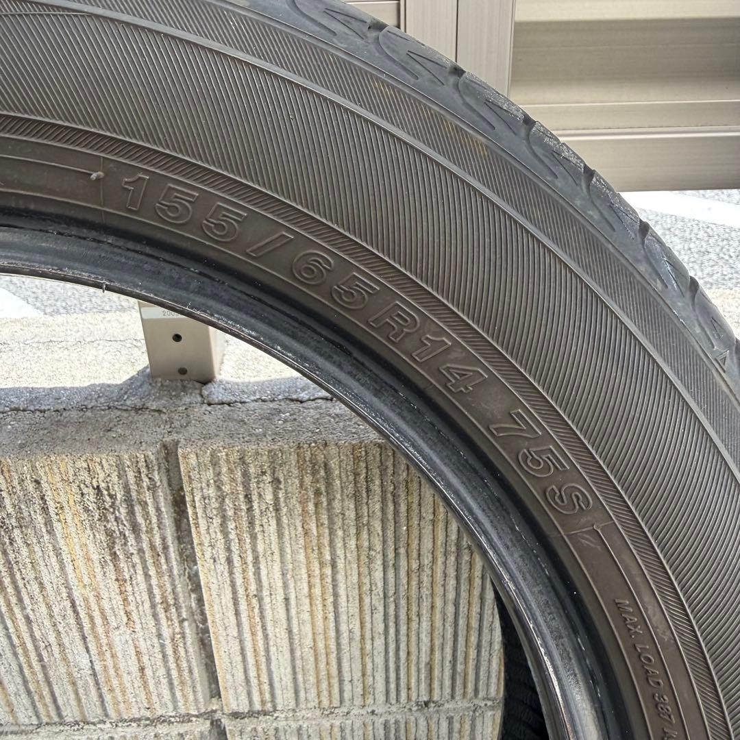 ①ヨコハマBluEarth 155/65R14 タイヤのみ　2本中古