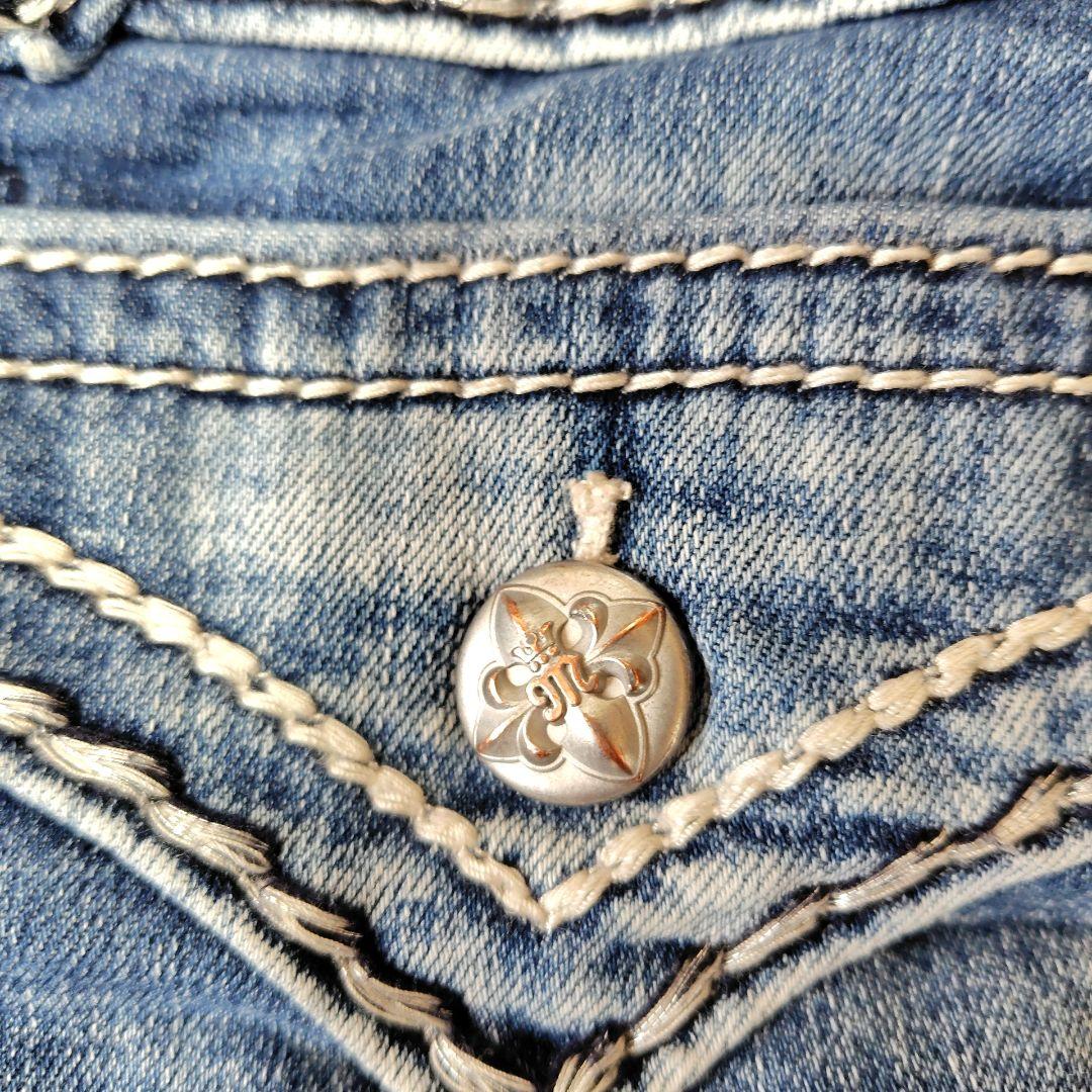 【美品】Miss Me ミスミー スキニーデニム 27 羽刺繍 Y2K