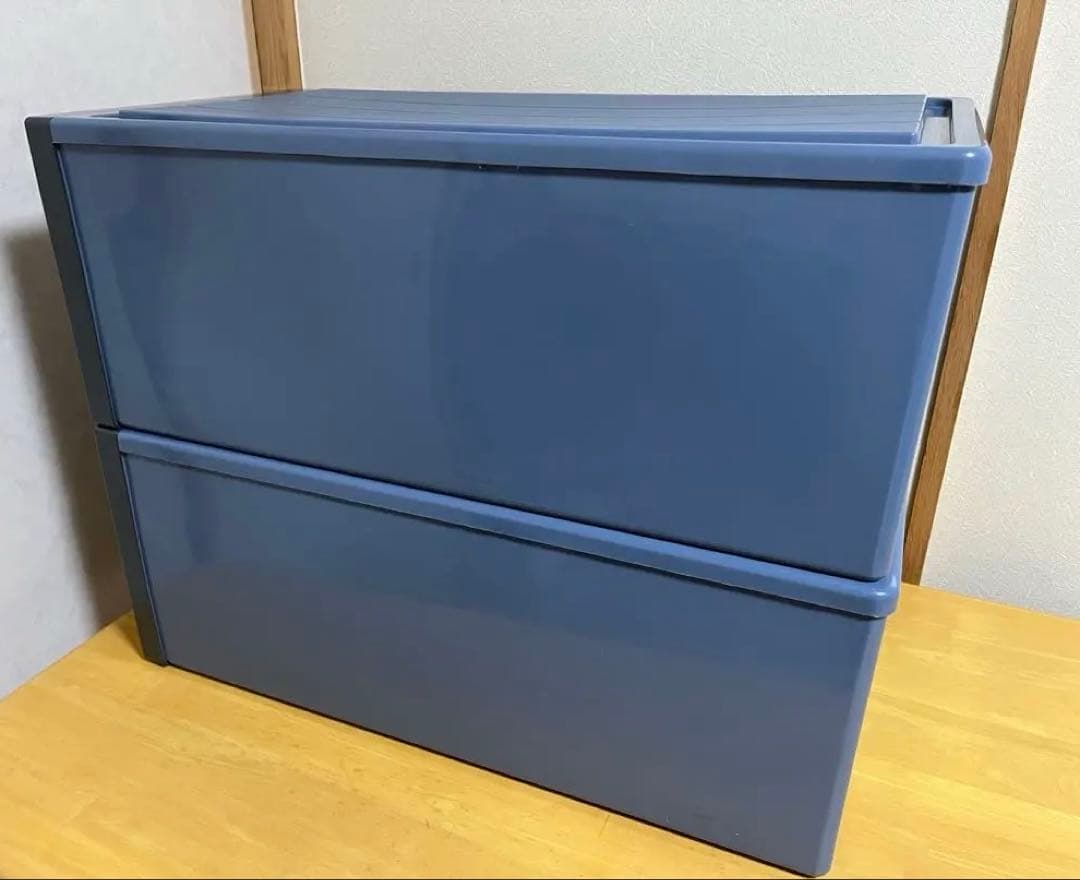 【2個セット】天馬 Fits フィッツ 収納ケース 39×74×30 ブルー