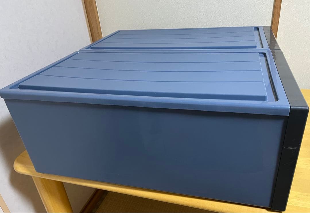 【2個セット】天馬 Fits フィッツ 収納ケース 39×74×30 ブルー