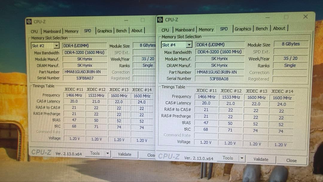 DDR4 8GBx2枚 16GB pc4-3200 動作確認済み ③
