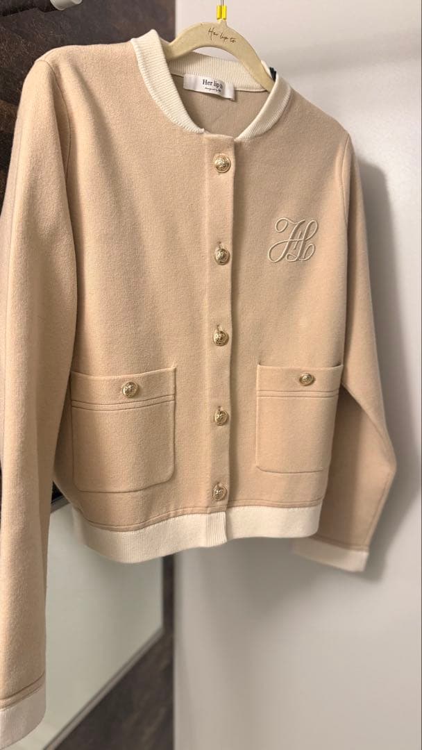 【新品未使用タグ付き】HLT Logo Knit Varsity Jacket