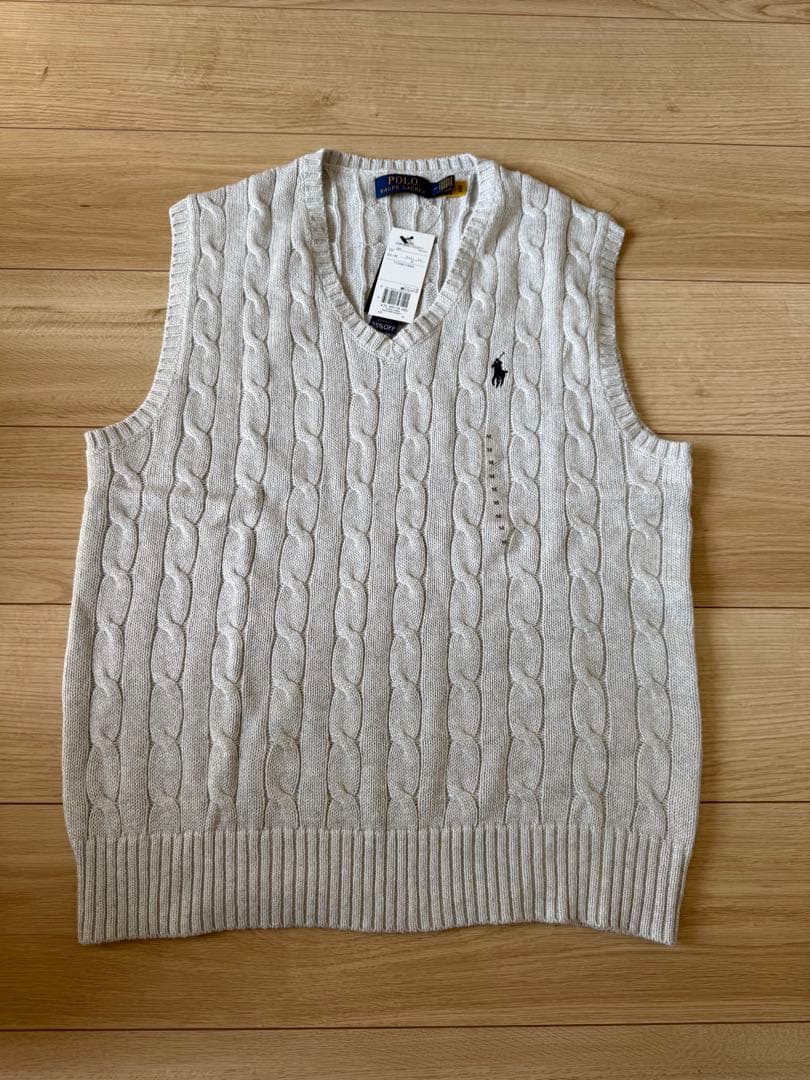 Polo Ralph Lauren ケーブルニットベスト グレー