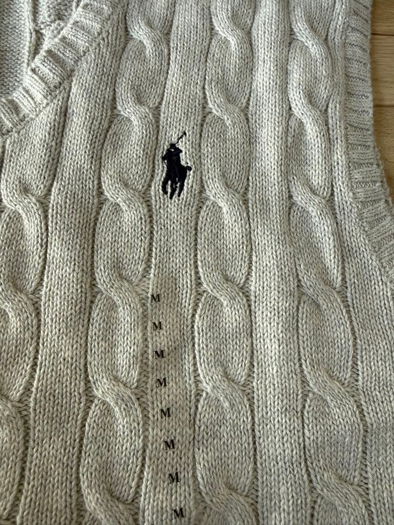 Polo Ralph Lauren ケーブルニットベスト グレー