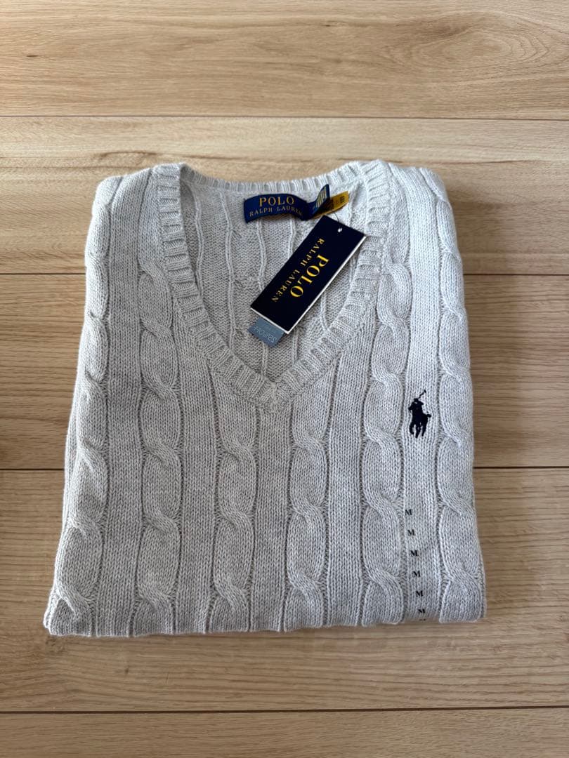 Polo Ralph Lauren ケーブルニットベスト グレー