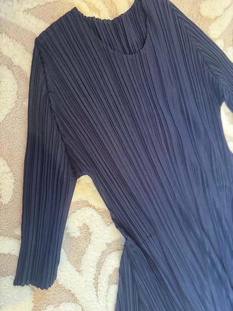 ISSEY MIYAKE PLEATS PLEASE ネイビー ワンピース