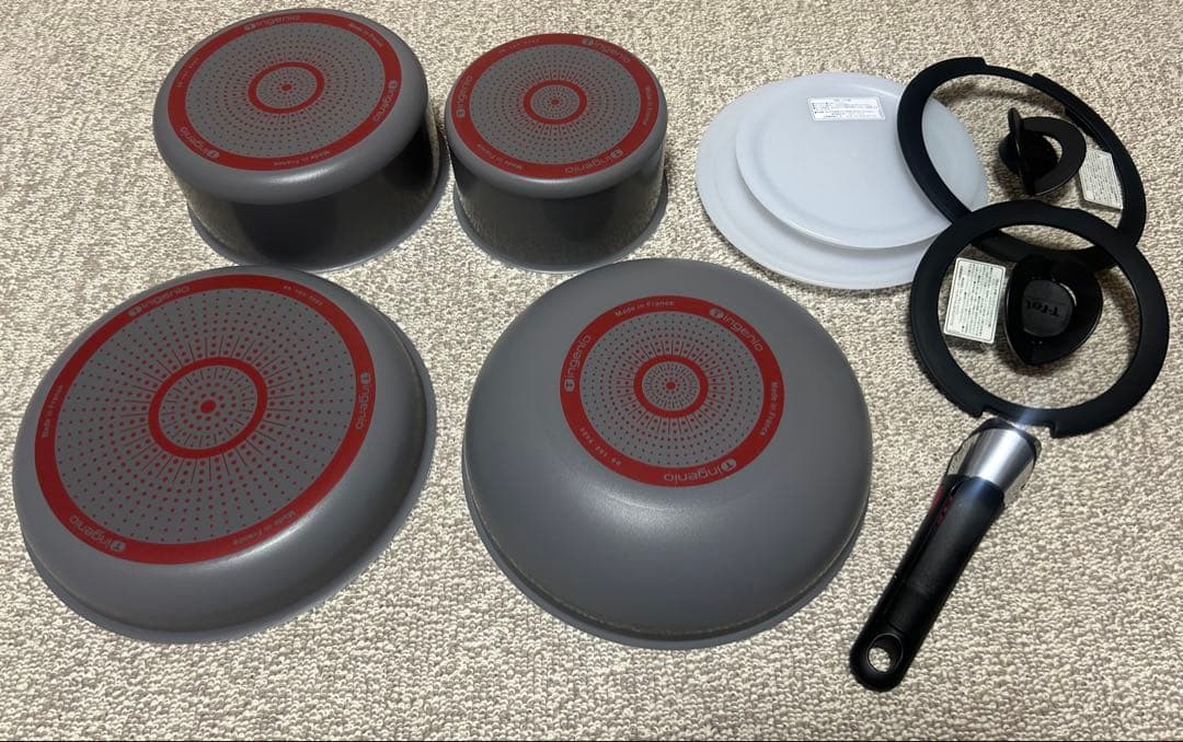 【未使用】ティファール 取っ手の取れる 鍋・フライパンセット 9点 ガス火専用