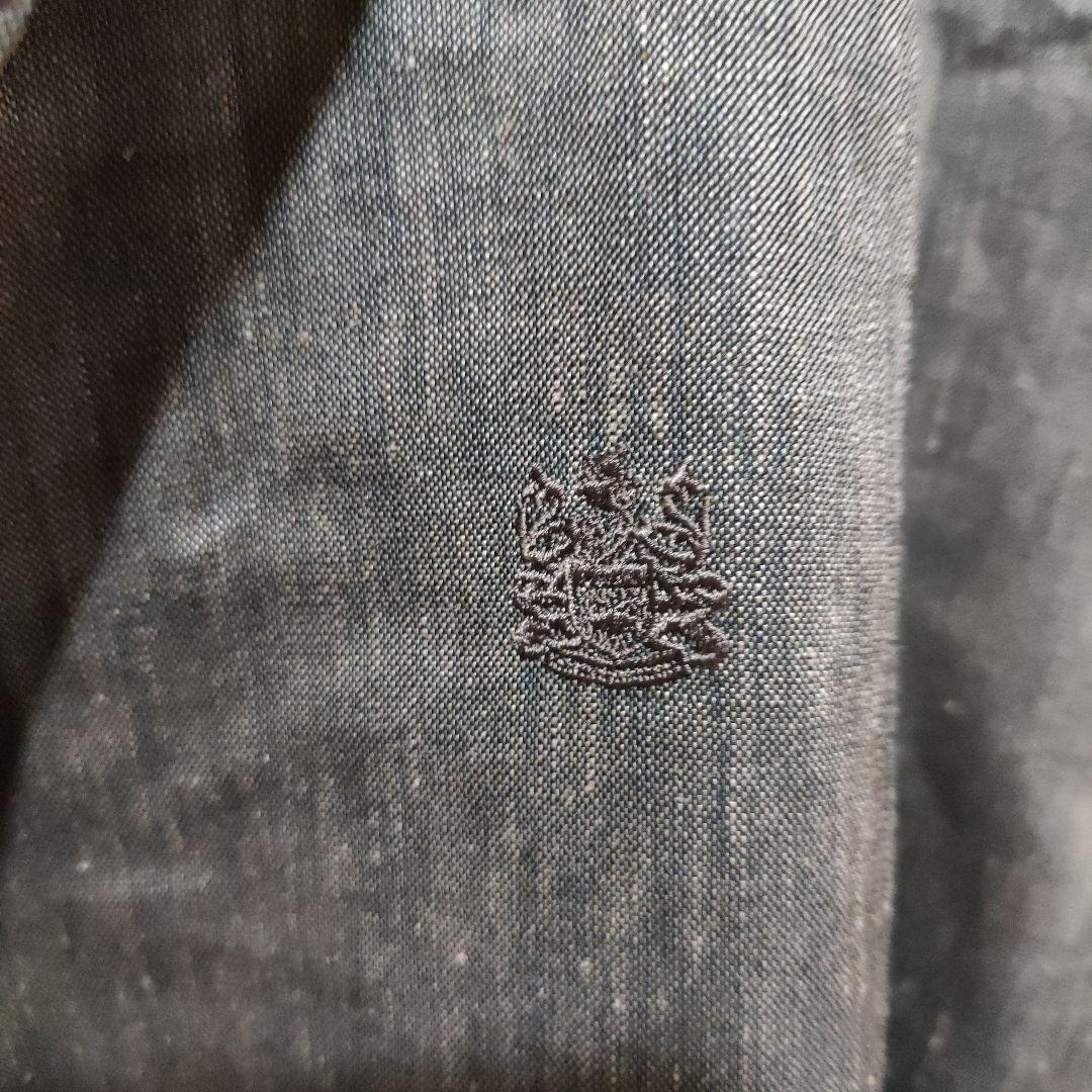 Aquascutum グレー スタンドカラー ジャケット Mシルク混　絹麻