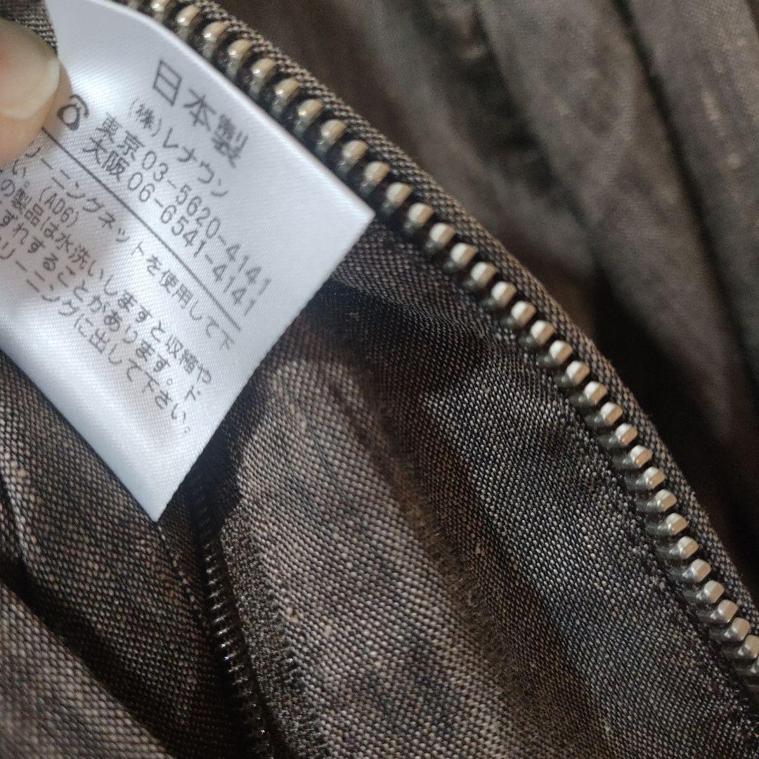 Aquascutum グレー スタンドカラー ジャケット Mシルク混　絹麻