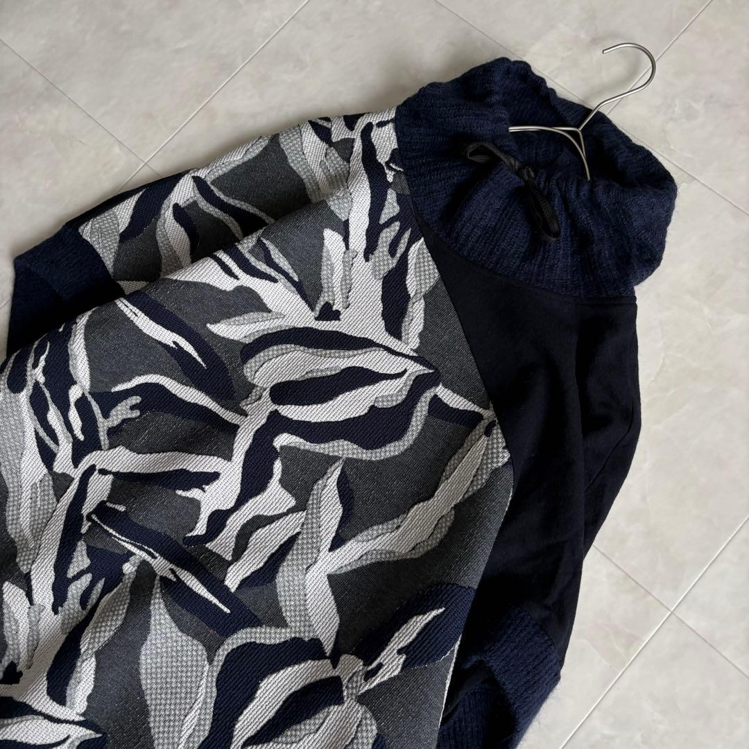 Gabardine K.T 異素材切替ワンピース ネイビー 17+ 大きいサイズ