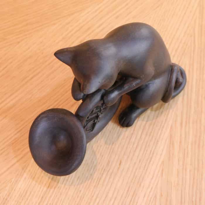 樹脂製 猫のオーケストラ 4体セット 置物 レトロ フィギュア ネコ