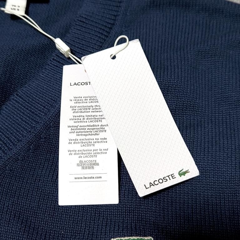 新品　ラコステ　LACOSTE　メンズ　コットンベスト　サイズ3　ネイビー
