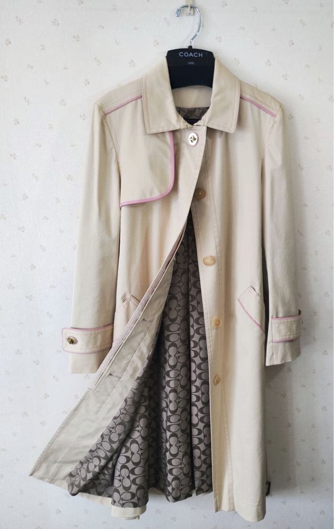 COACH ベージュ ターンロックステンカラーコート