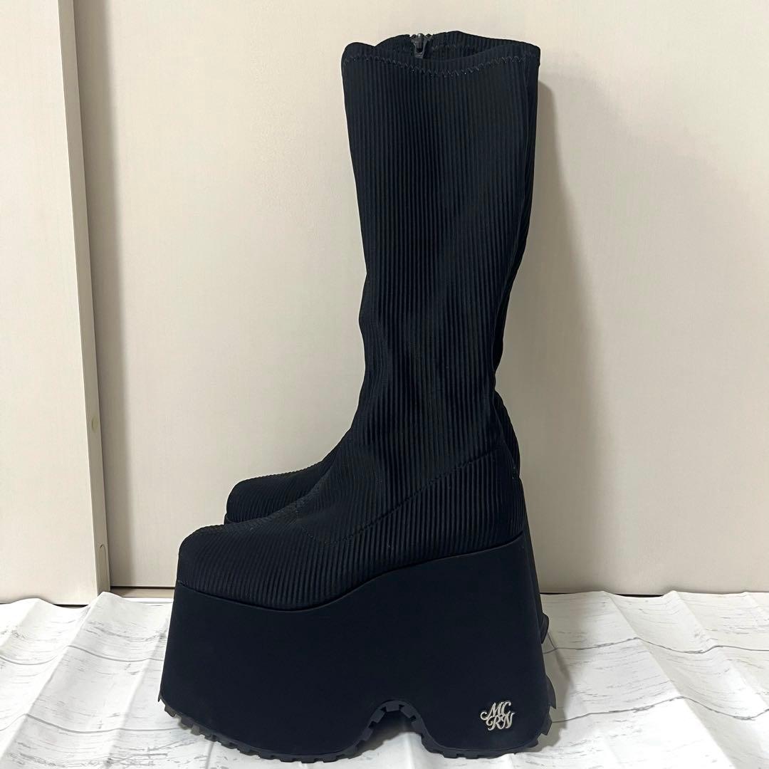 【完売サイズ】ミシェルマカロン 14.5cm史上最強ロングブーツ　sサイズ厚底
