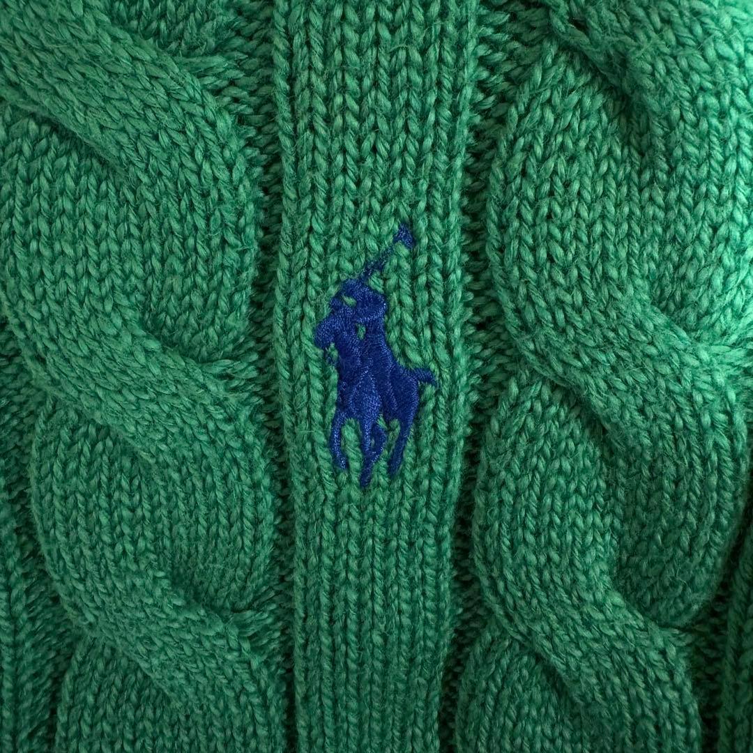 【極美品】POLO RALPH LAUREN ケーブルニットネイビーポニー QR
