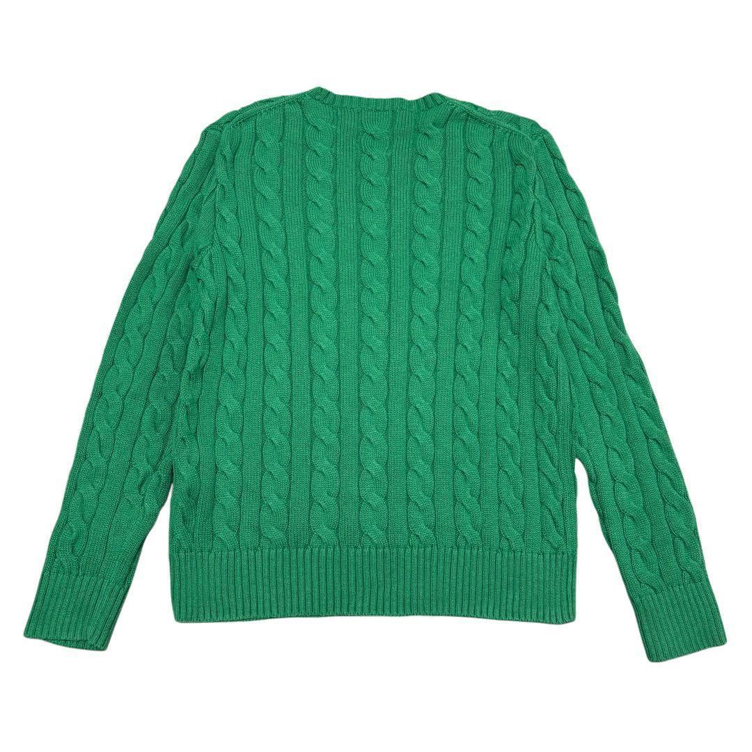 【極美品】POLO RALPH LAUREN ケーブルニットネイビーポニー QR