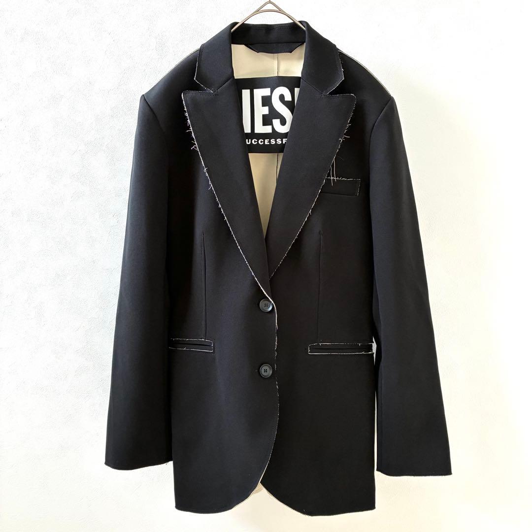 【美品】DIESEL テーラードジャケット 切りっぱなし加工 シンプル 羽織り