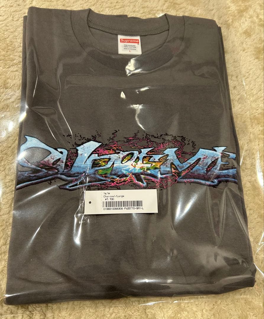 トップス Supreme Tag Tee Charcoal L FW25