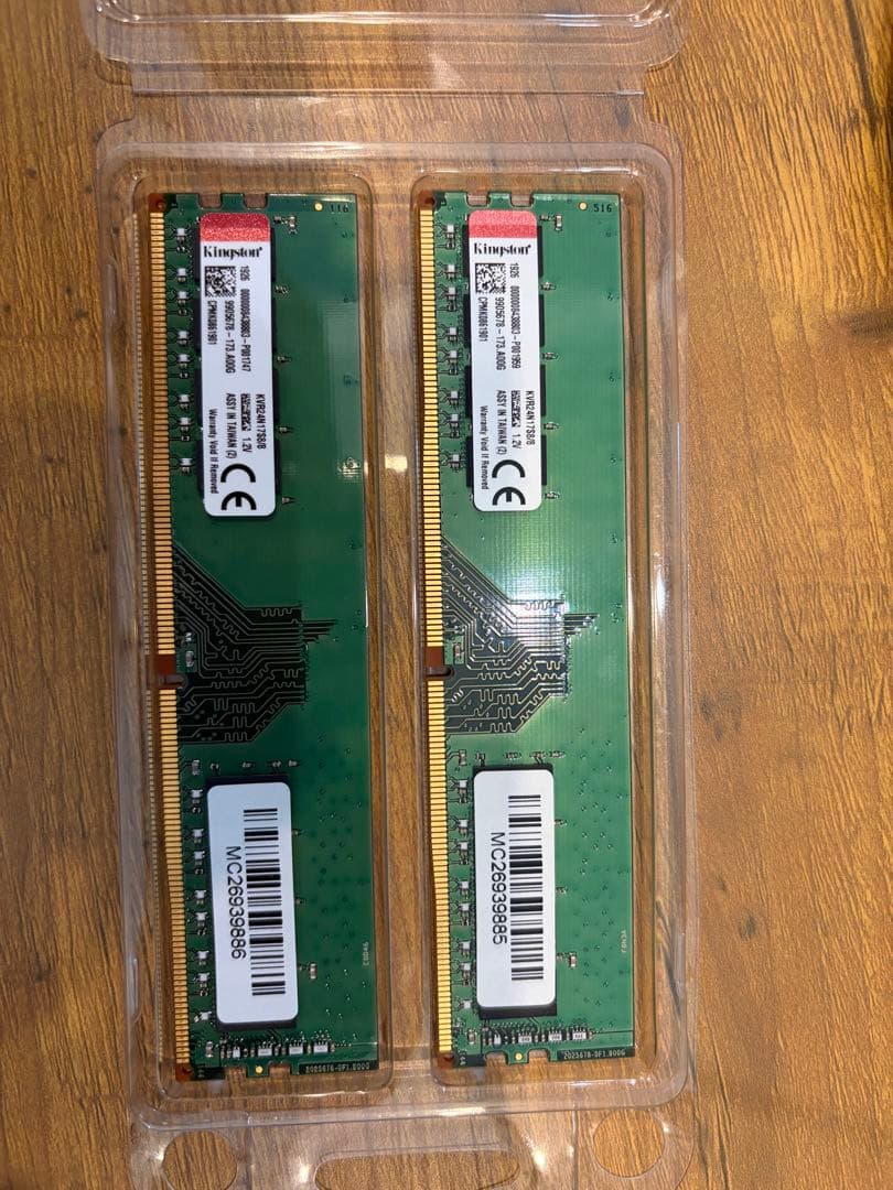 KVR24N17S8/8 8GB DDR4メモリ 2枚セット