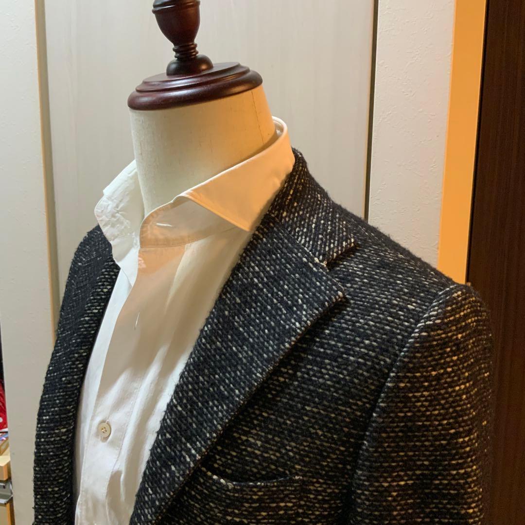 Sartorio　3つボタン段返り シングル ジャケット ネップ　44