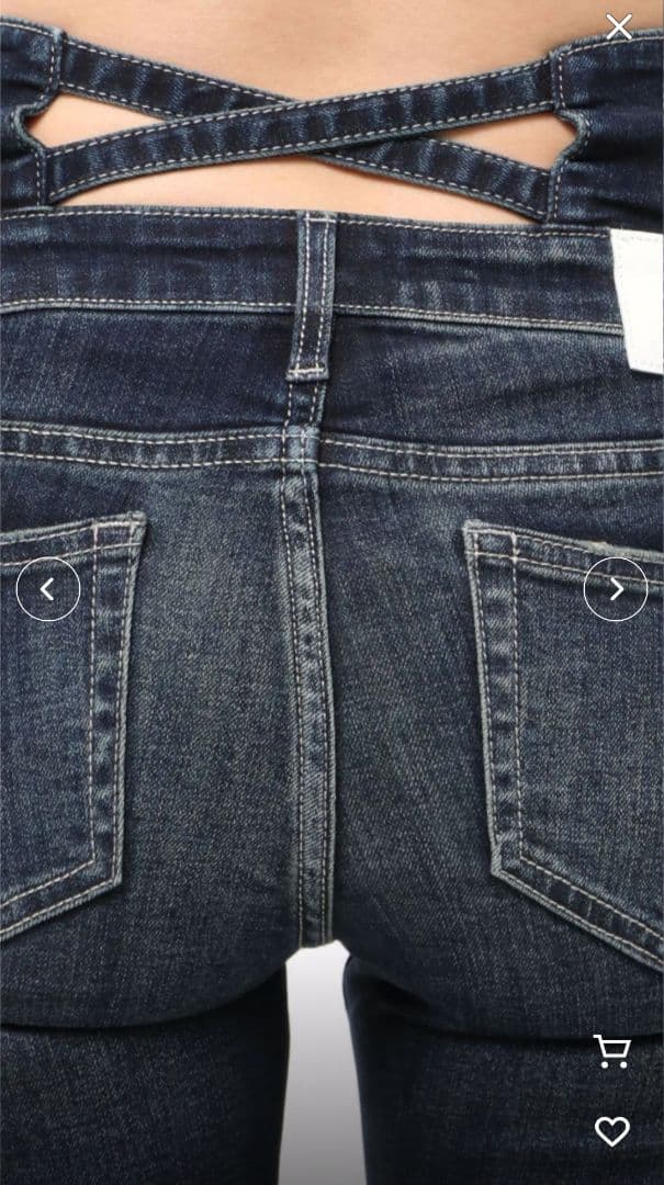 新品　GYDA　ハイウエストクロススキニーデニムパンツ　インディゴ　サイズS