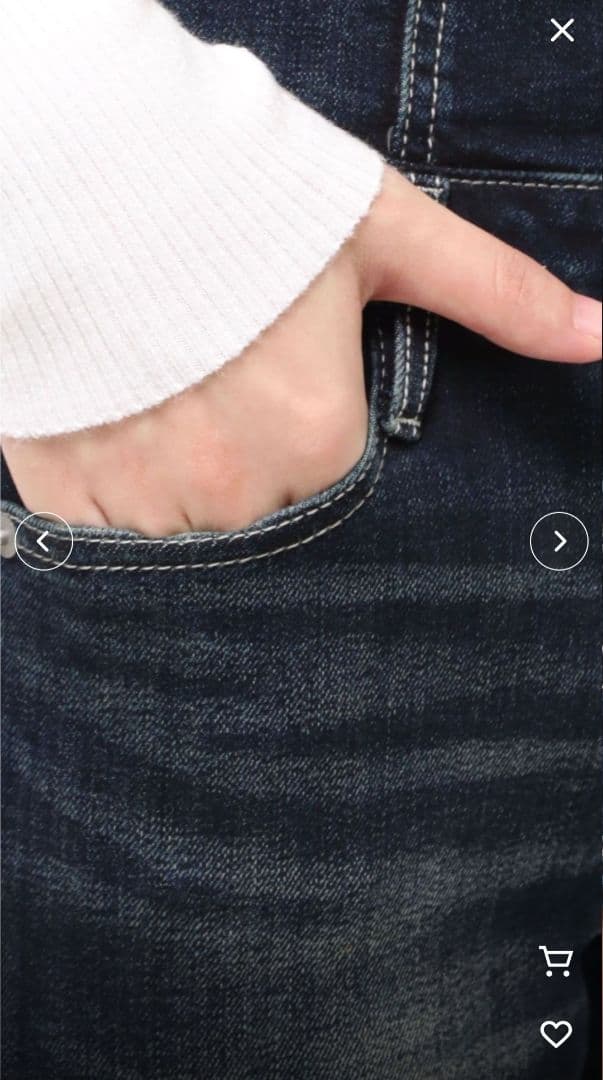 新品　GYDA　ハイウエストクロススキニーデニムパンツ　インディゴ　サイズS