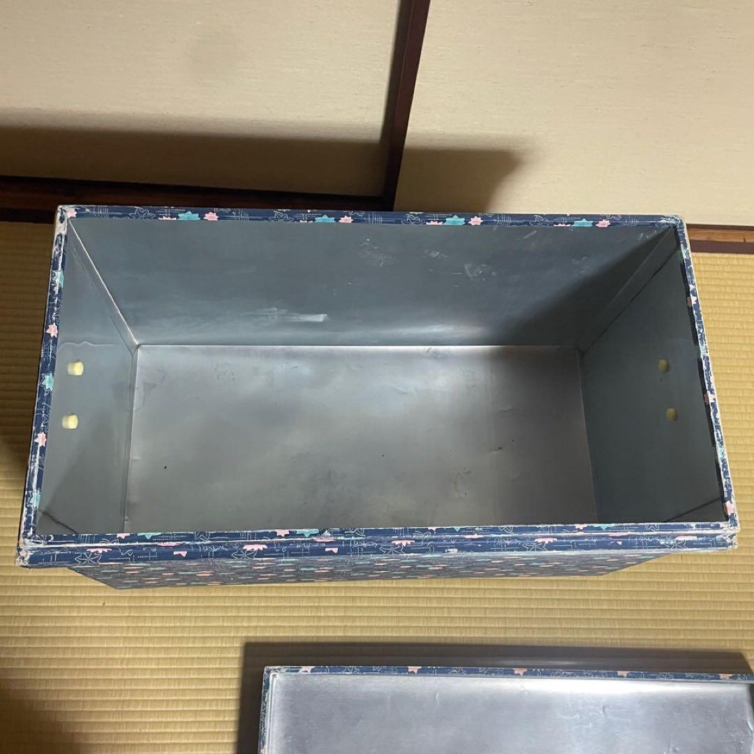 ★ 茶箱2　大　和紙張り　昭和レトロ　キャスター付　押入れ収納